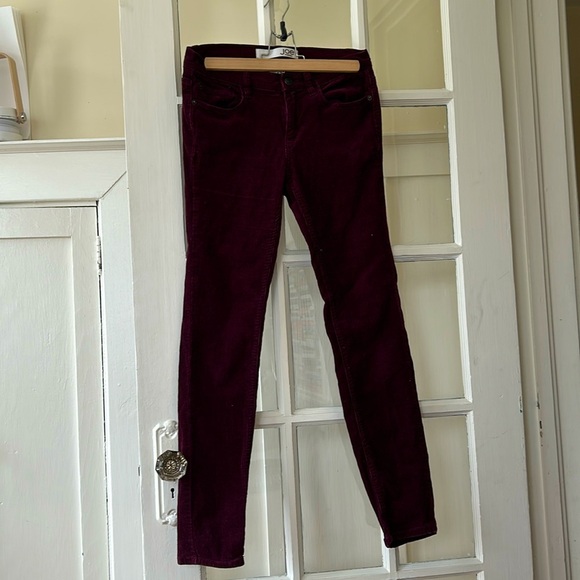 Joe Fresh maroon corduroy skinny cords, size 2, short zipper - Picture 2 of 7